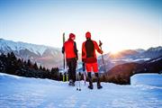 Sonnenuntergang beim Langlaufen  Olympiaregion Seefeld.Stephan Elsler